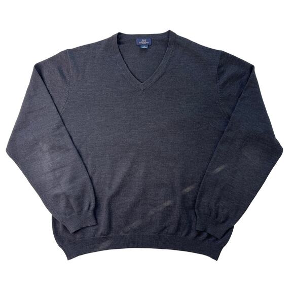 SKU1-3 BROOKS BROTHERS 346 Men's Sweater V-Neck Stretch Merino Wool Grey XL - Picture 1 of 7